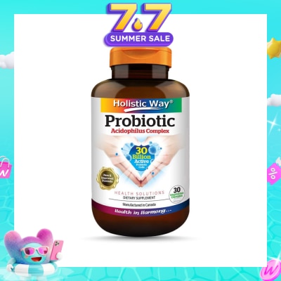 HOLISTIC WAY - Probiotic Acidophilus Complex 30 Billion Dietary Supplement Vegetarian Capsule (Support Digestion & Immune function) 30s
