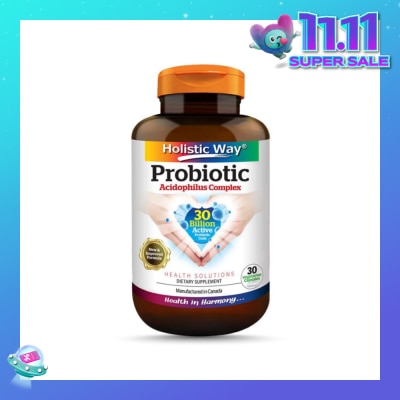 HOLISTIC WAY Probiotic Acidophilus Complex 30 Billion Dietary Supplement Vegetarian Capsule (Support Digestion & Immune function) 30s