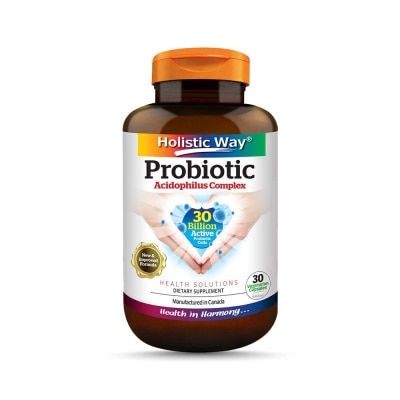 HOLISTIC WAY Probiotic Acidophilus Complex 30 Billion Dietary Supplement Vegetarian Capsule (Support Digestion & Immune function) 30s