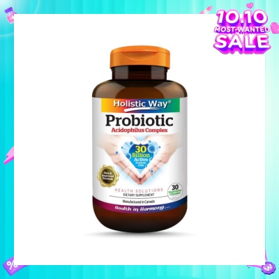 HOLISTIC WAY Probiotic Acidophilus Complex 30 Billion Dietary Supplement Vegetarian Capsule (Support Digestion & Immune function) 30s