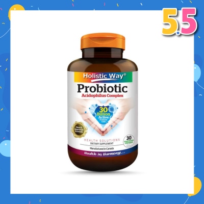 HOLISTIC WAY Probiotic Acidophilus Complex 30 Billion Dietary Supplement Vegetarian Capsule (Support Digestion & Immune function) 30s