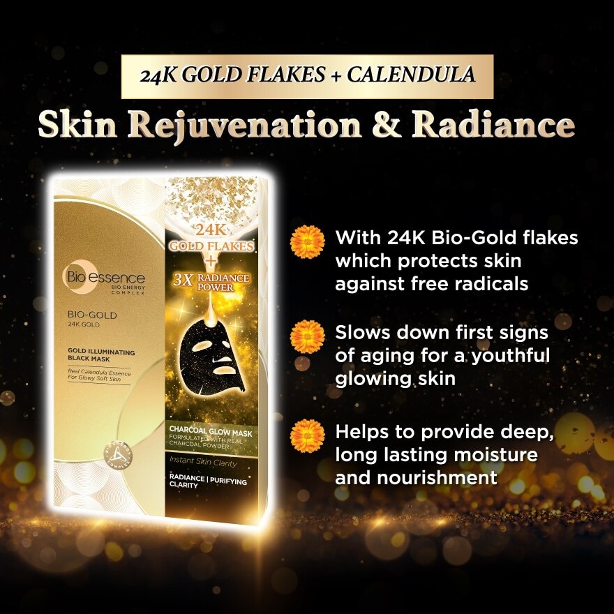 Bio-Gold 24K Gold Radiant Black Mask 25ml x 4s