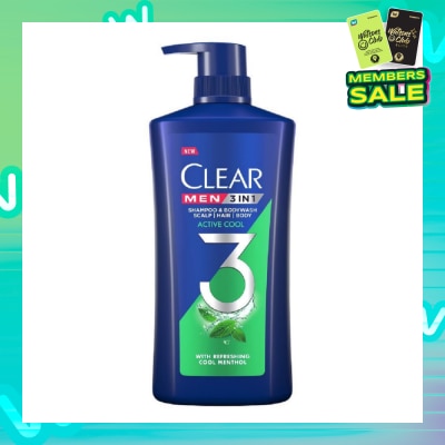 CLEAR Men 3 in 1 Shampoo & Bodywash Active Cool 618g