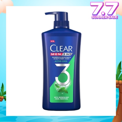 CLEAR Men 3 in 1 Shampoo & Bodywash Active Cool 618g