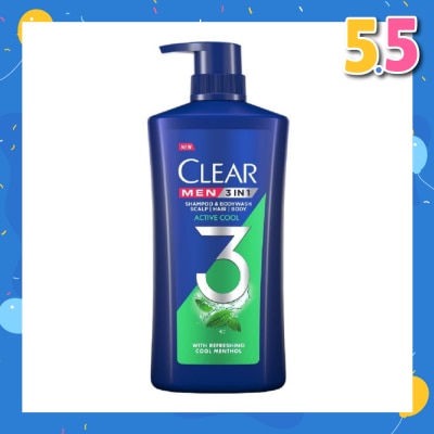 CLEAR Men 3 in 1 Shampoo & Bodywash Active Cool 618g
