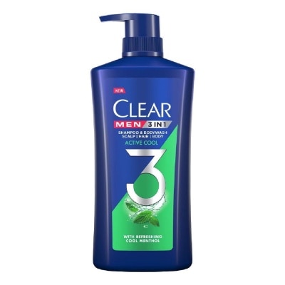 CLEAR Men 3 in 1 Shampoo & Bodywash Active Cool 618g