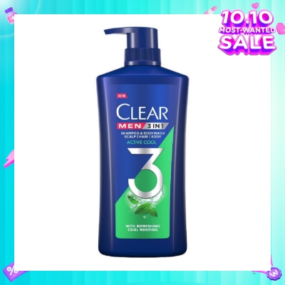 CLEAR Men 3 in 1 Shampoo & Bodywash Active Cool 618g