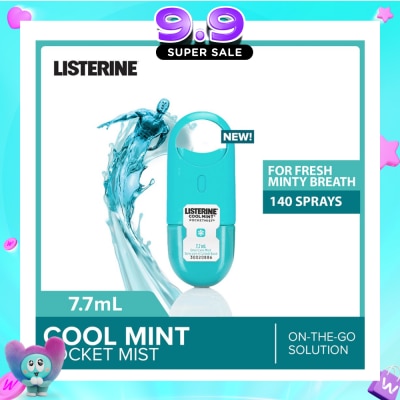 LISTERINE - Listerine Cool Mint Pocketmist Mouth Spray 7.7ml (Kills 99.9% Bad-Breath Germs) image