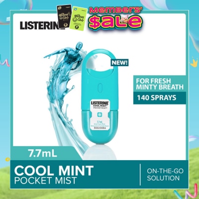 LISTERINE - Listerine Cool Mint Pocketmist Mouth Spray 7.7ml (Kills 99.9% Bad-Breath Germs)