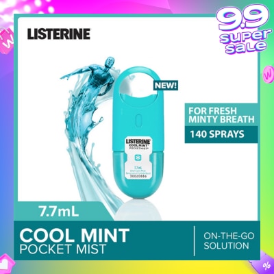 LISTERINE Listerine Cool Mint Pocketmist Mouth Spray 7.7ml (Kills 99.9% Bad-Breath Germs)