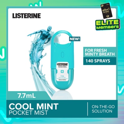 LISTERINE Listerine Cool Mint Pocketmist Mouth Spray 7.7ml (Kills 99.9% Bad-Breath Germs)