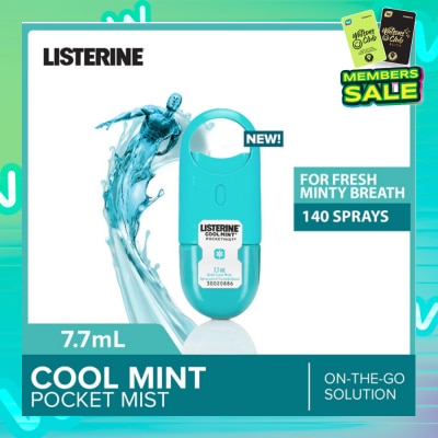 LISTERINE Listerine Cool Mint Pocketmist Mouth Spray 7.7ml (Kills 99.9% Bad-Breath Germs)