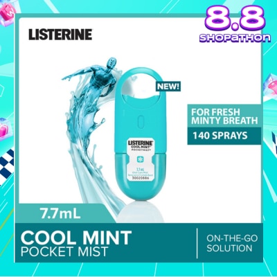 LISTERINE Listerine Cool Mint Pocketmist Mouth Spray 7.7ml (Kills 99.9% Bad-Breath Germs)