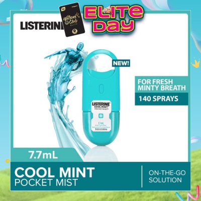LISTERINE - Listerine Cool Mint Pocketmist Mouth Spray 7.7ml (Kills 99.9% Bad-Breath Germs)