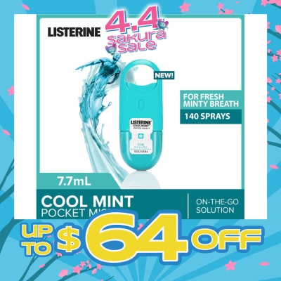 LISTERINE - Listerine Cool Mint Pocketmist Mouth Spray 7.7ml (Kills 99.9% Bad-Breath Germs)