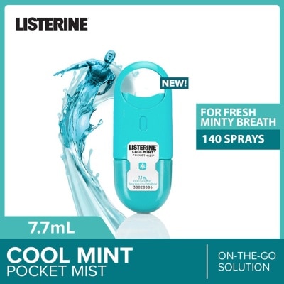 LISTERINE Listerine Cool Mint Pocketmist Mouth Spray 7.7ml (Kills 99.9% Bad-Breath Germs)