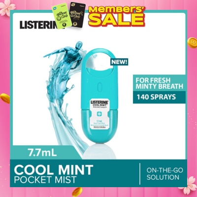 LISTERINE Listerine Cool Mint Pocketmist Mouth Spray 7.7ml (Kills 99.9% Bad-Breath Germs)
