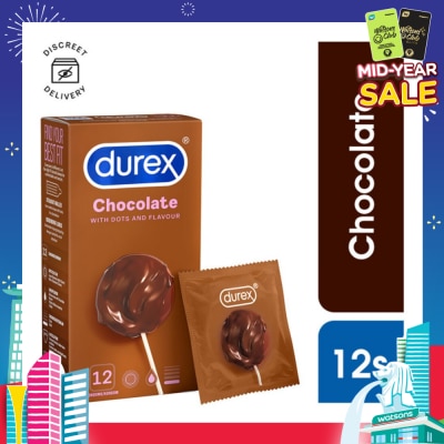 DUREX Extra Pleasure Dotted Shape Condom Chocolate 12s
