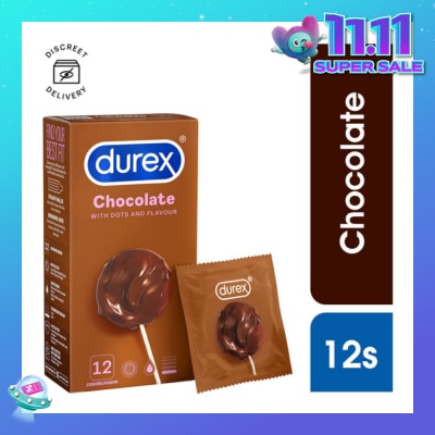 DUREX Extra Pleasure Dotted Shape Condom Chocolate 12s