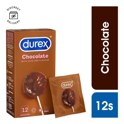 DUREX Extra Pleasure Dotted Shape Condom Chocolate 12s