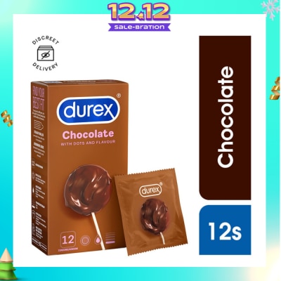 DUREX Extra Pleasure Dotted Shape Condom Chocolate 12s
