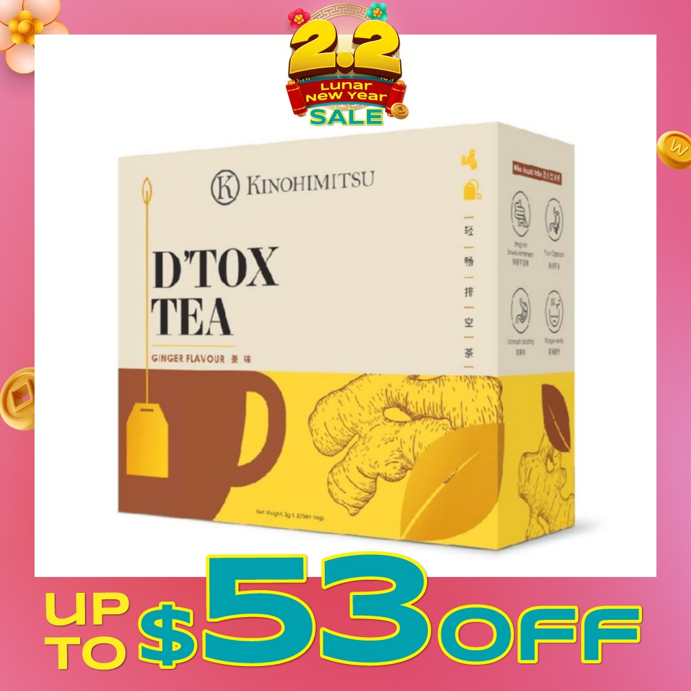 D'tox Tea Ginger Flavour Tea Bag Sachet (Rejuvenate Body Restore Vigour) 30s