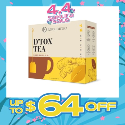 KINOHIMITSU - D'tox Tea Ginger Flavour Tea Bag Sachet (Rejuvenate Body Restore Vigour) 30s