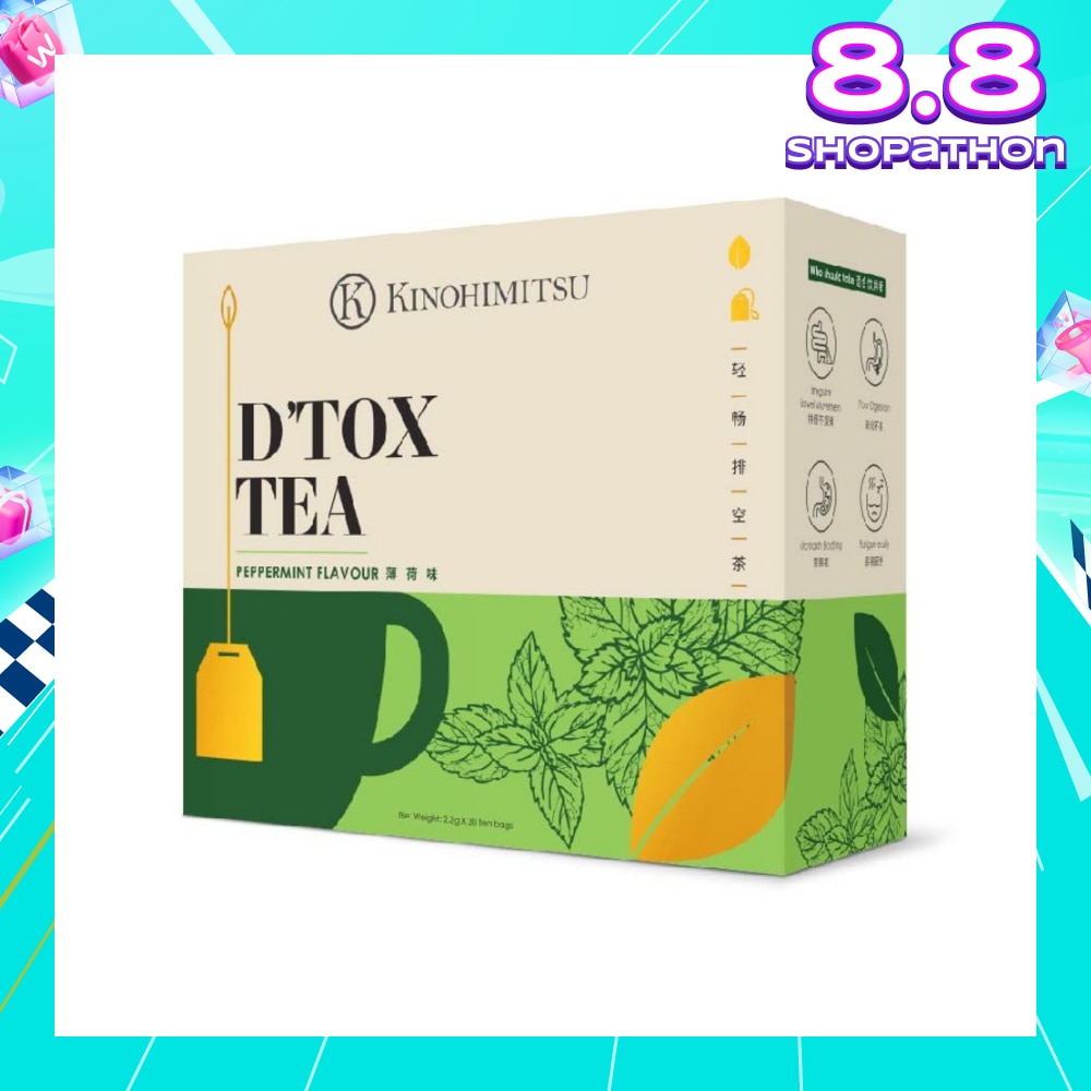 D'tox Tea Peppermint Flavour Tea Bag Sachet (Rejuvenate Body Restore Vigour) 30s
