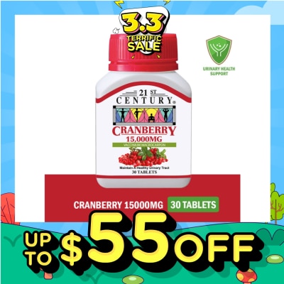 21ST CENTURY Cranberry Tablets 15000mg (Maintain Healthy Urinary Tract) 30s