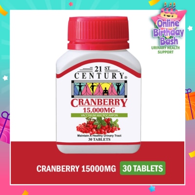 21ST CENTURY Cranberry Tablets 15000mg (Maintain Healthy Urinary Tract) 30s