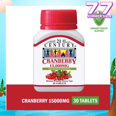 21ST CENTURY Cranberry Tablets 15000mg (Maintain Healthy Urinary Tract) 30s