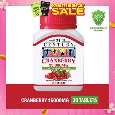21ST CENTURY Cranberry Tablets 15000mg (Maintain Healthy Urinary Tract) 30s
