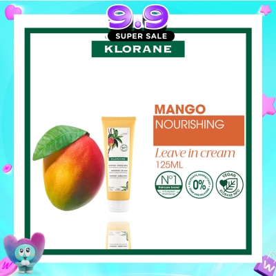 KLORANE - Nourishing - Dry Hair Leave-In Mango Cream (Moisture Locking, Mends Split Ends & Prevents Future Splitting) 125ml image