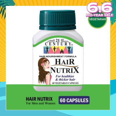 21ST CENTURY Hair Nutrix Hair Vegetarian Capsules (For Healthier & Thicker Hair) 60s