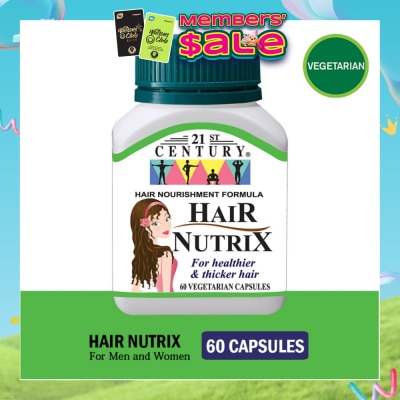 21ST CENTURY - Hair Nutrix Hair Vegetarian Capsules (For Healthier & Thicker Hair) 60s