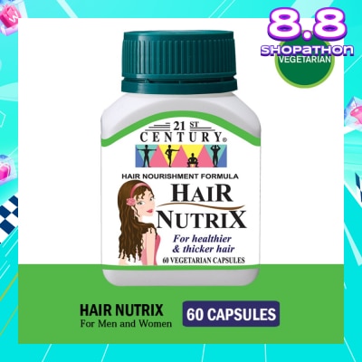 21ST CENTURY Hair Nutrix Hair Vegetarian Capsules (For Healthier & Thicker Hair) 60s