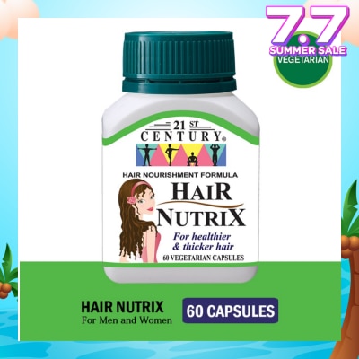 21ST CENTURY Hair Nutrix Hair Vegetarian Capsules (For Healthier & Thicker Hair) 60s