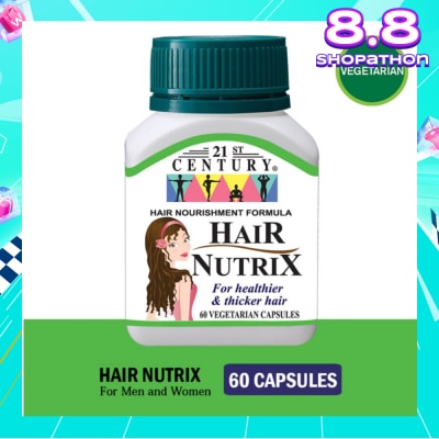 21ST CENTURY Hair Nutrix Hair Vegetarian Capsules (For Healthier & Thicker Hair) 60s