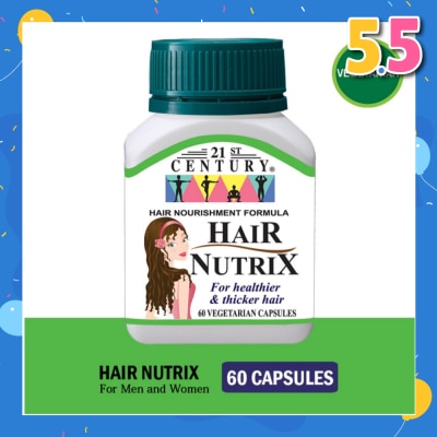 21ST CENTURY Hair Nutrix Hair Vegetarian Capsules (For Healthier & Thicker Hair) 60s