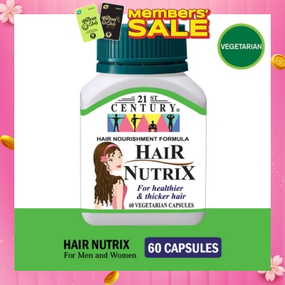 21ST CENTURY Hair Nutrix Hair Vegetarian Capsules (For Healthier & Thicker Hair) 60s