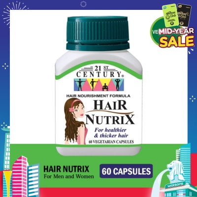 21ST CENTURY Hair Nutrix Hair Vegetarian Capsules (For Healthier & Thicker Hair) 60s