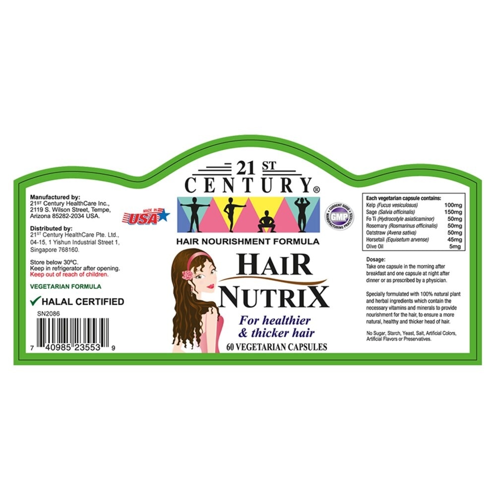 Hair Nutrix Hair Vegetarian Capsules (For Healthier & Thicker Hair) 60s