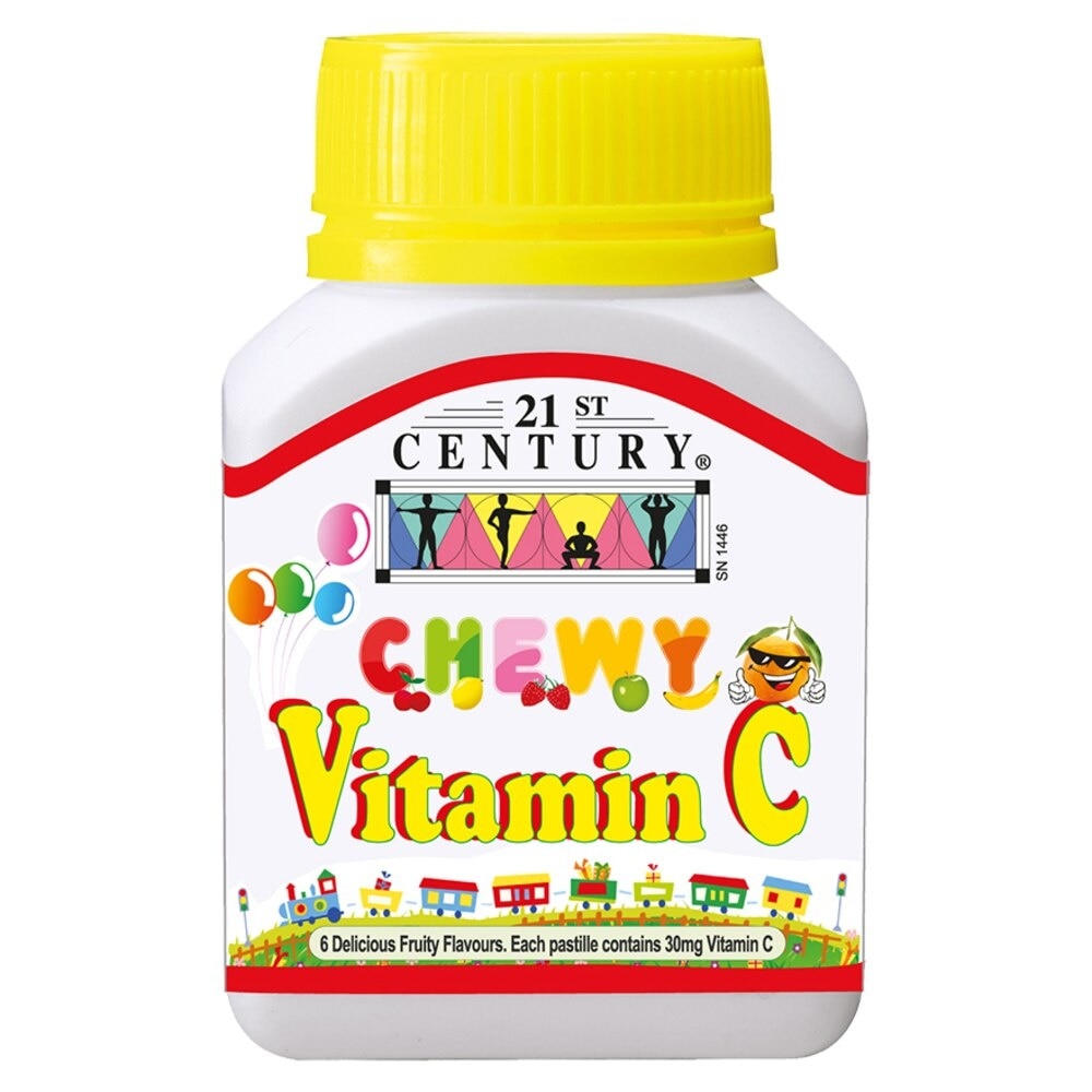 Chewy Vitamin C Vegetarian Pastilles with 6 Fruity Flavours (For Children) 30mg 60s