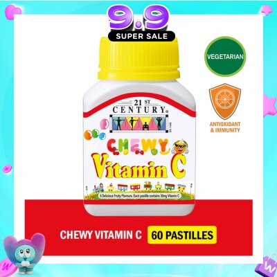 21ST CENTURY - Chewy Vitamin C Vegetarian Pastilles with 6 Fruity Flavours (For Children) 30mg 60s image