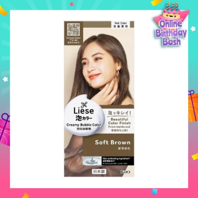 LIESE Liese Creamy Bubble Color Soft Brown 108ml - DIY Foam Hair Color with Salon Inspired Colors (includes treatment pack)