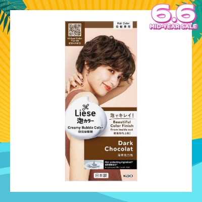 LIESE Liese Creamy Bubble Color Dark Chocolate 108ml - DIY Foam Hair Color with Salon Inspired Colors (includes treatment pack)