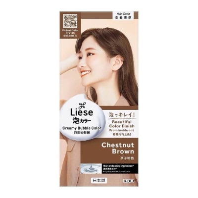 LIESE Liese Creamy Bubble Color Chestnut Brown 108ml - DIY Foam Hair Color with Salon Inspired Colors (includes treatment pack)