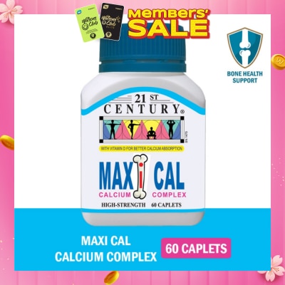 21ST CENTURY Maxi Cal High Strength Calcium Complex Caplets (Better Calcium Absorption) 60s