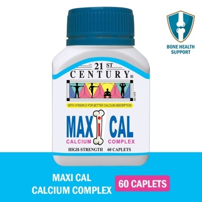 21ST CENTURY Maxi Cal High Strength Calcium Complex Caplets (Better Calcium Absorption) 60s