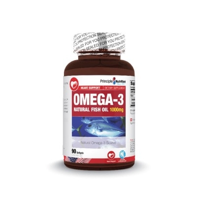 PRINCIPLE NUTRITION Omega 3 Natural Fish Oil Softgel 1000mg (NaturalOmega 3 Source) 90s